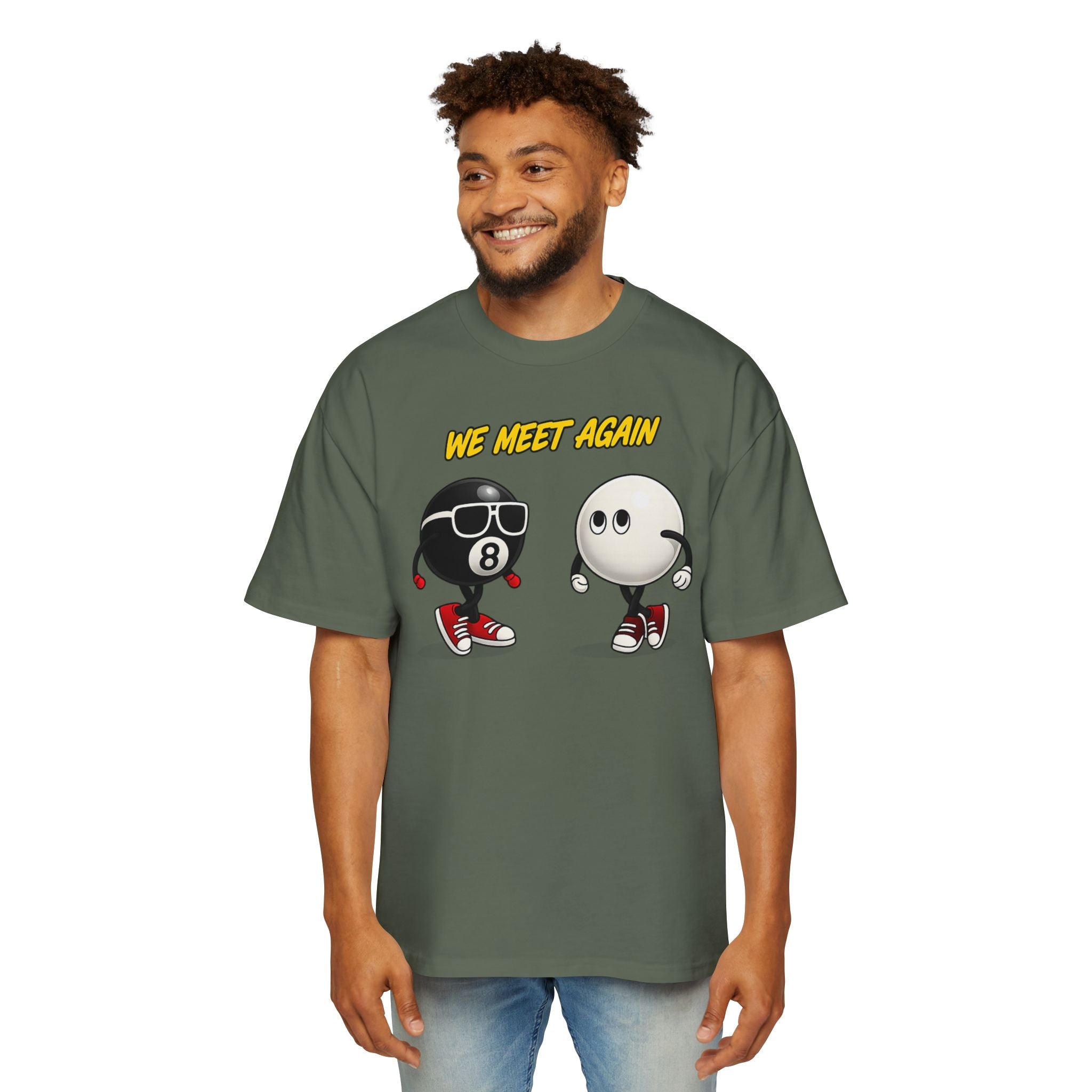 We Meet Again Pool Balls Tee — Novelty Billiards Graphic T-Shirt