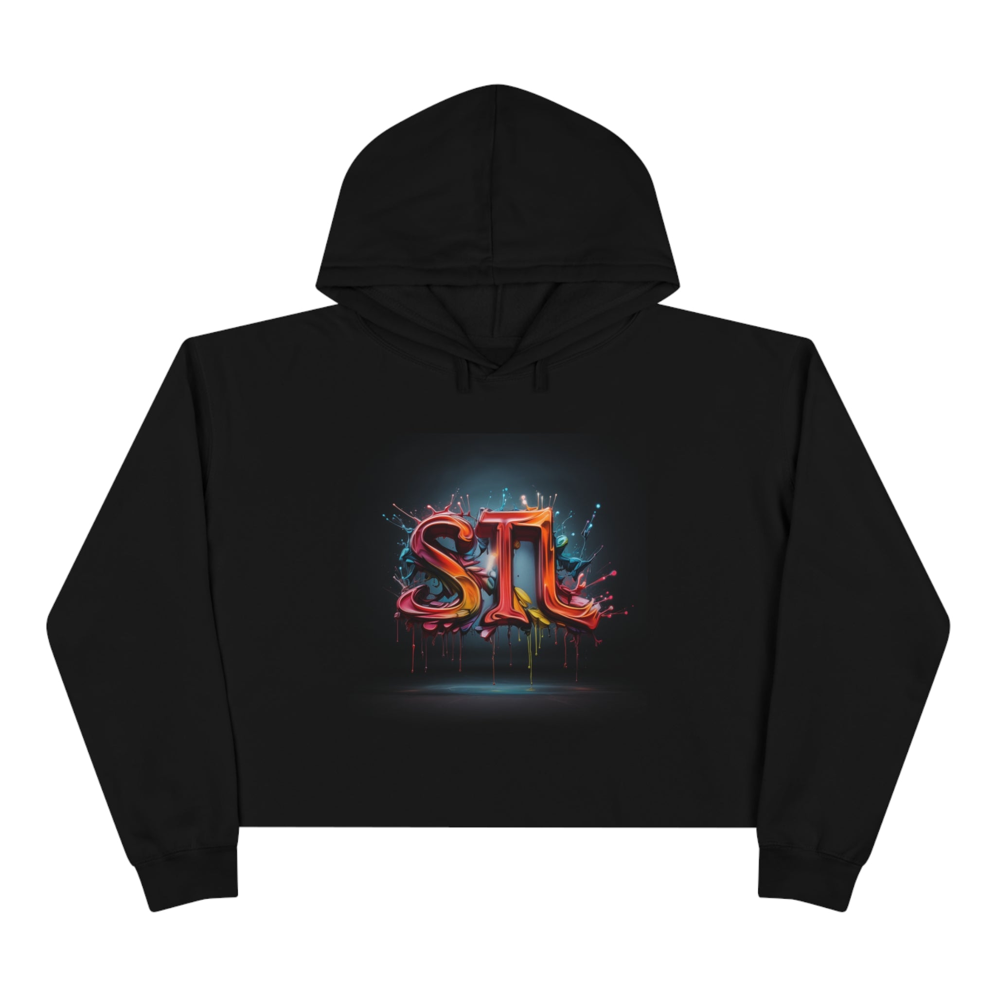 LUSH LEMUR | STL Crop Hoodie | Black
