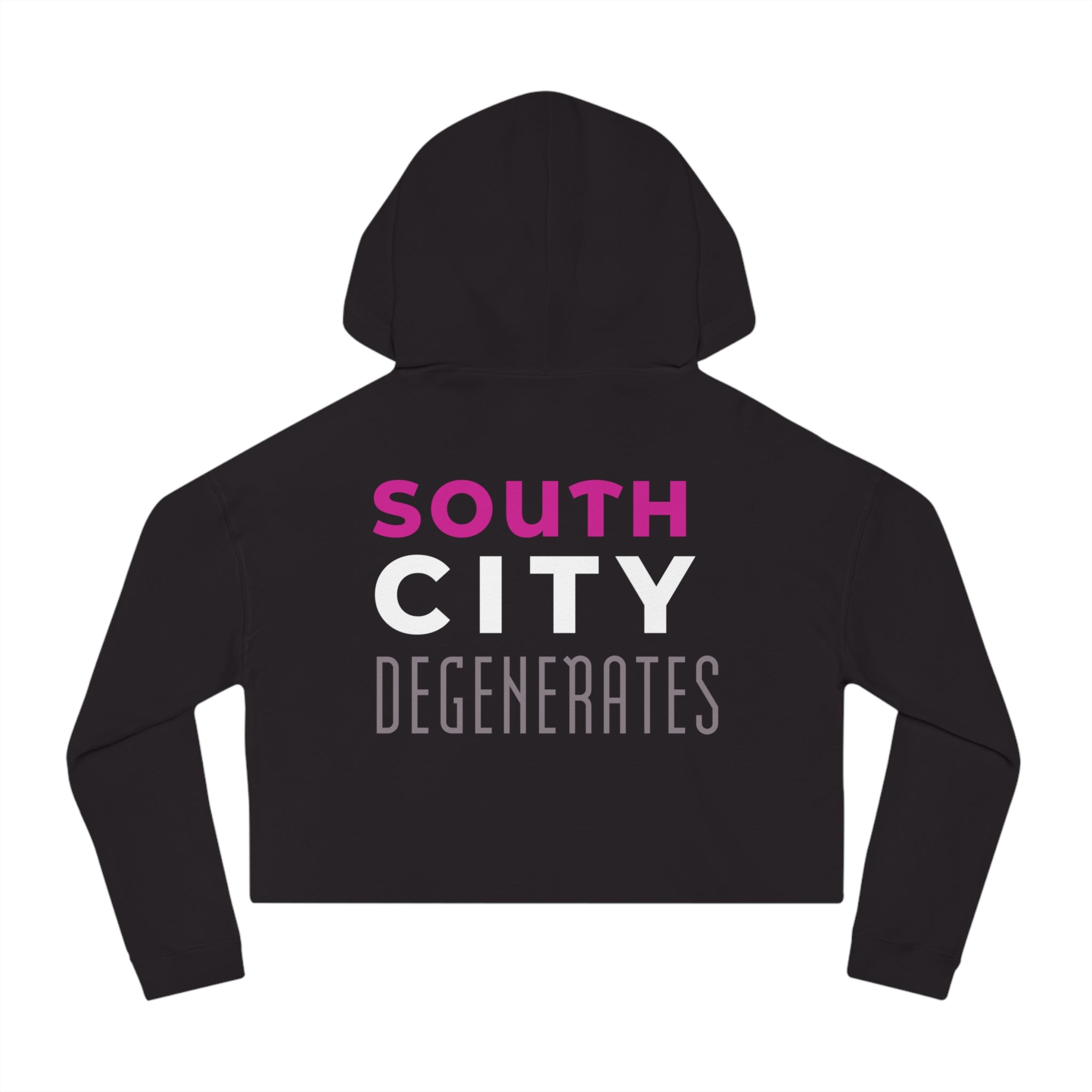 South City Degenerates Cropped Hoodie — St. Louis Neighborhood Pride | White Smile