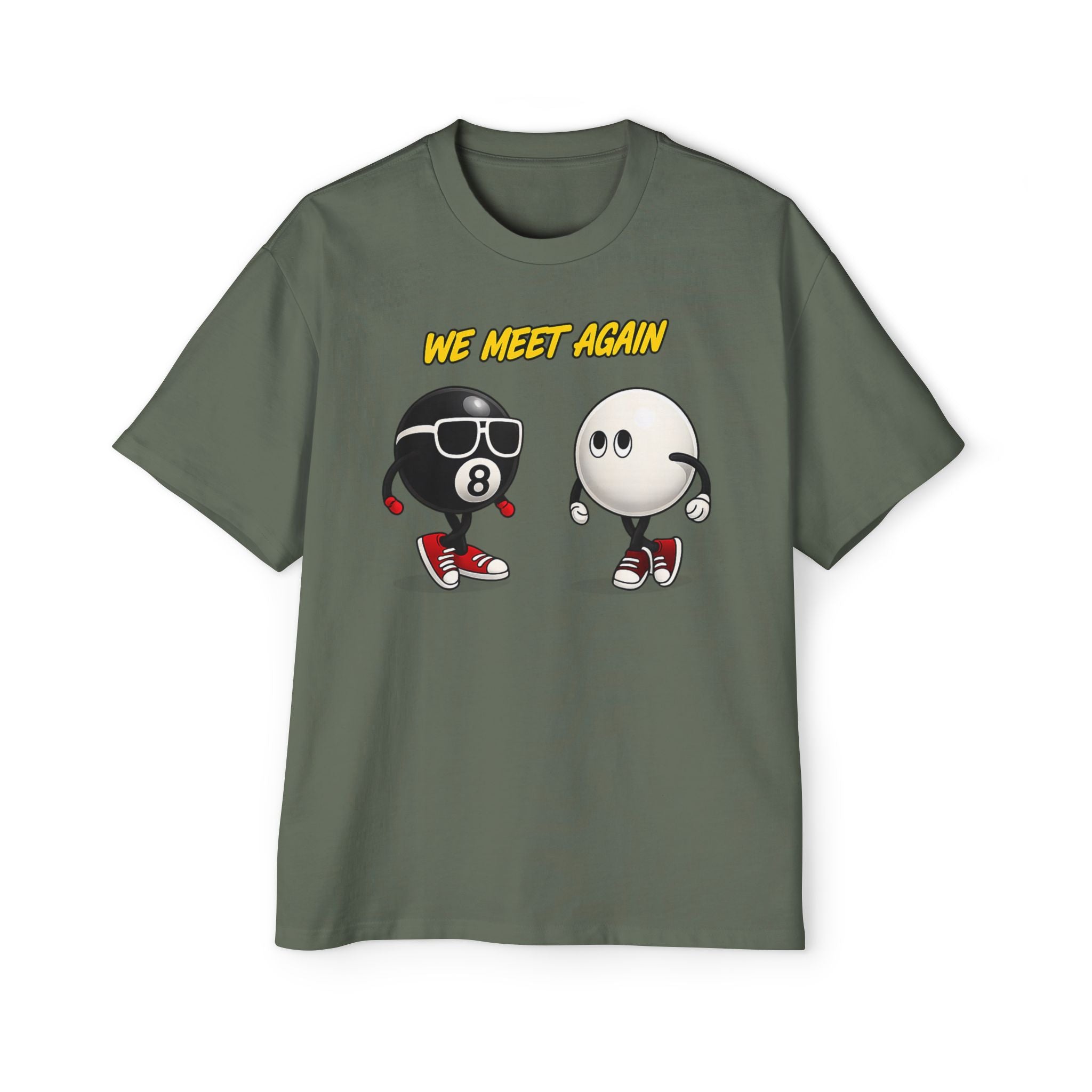 We Meet Again Pool Balls Tee — Novelty Billiards Graphic T-Shirt