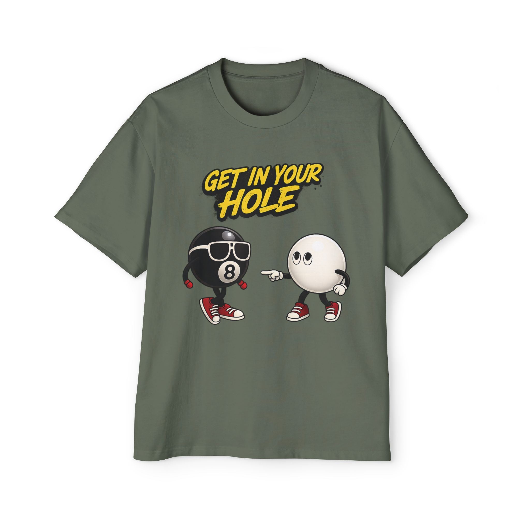Get In Your Hole Pool Balls Tee — Novelty Billiards Graphic T-Shirt