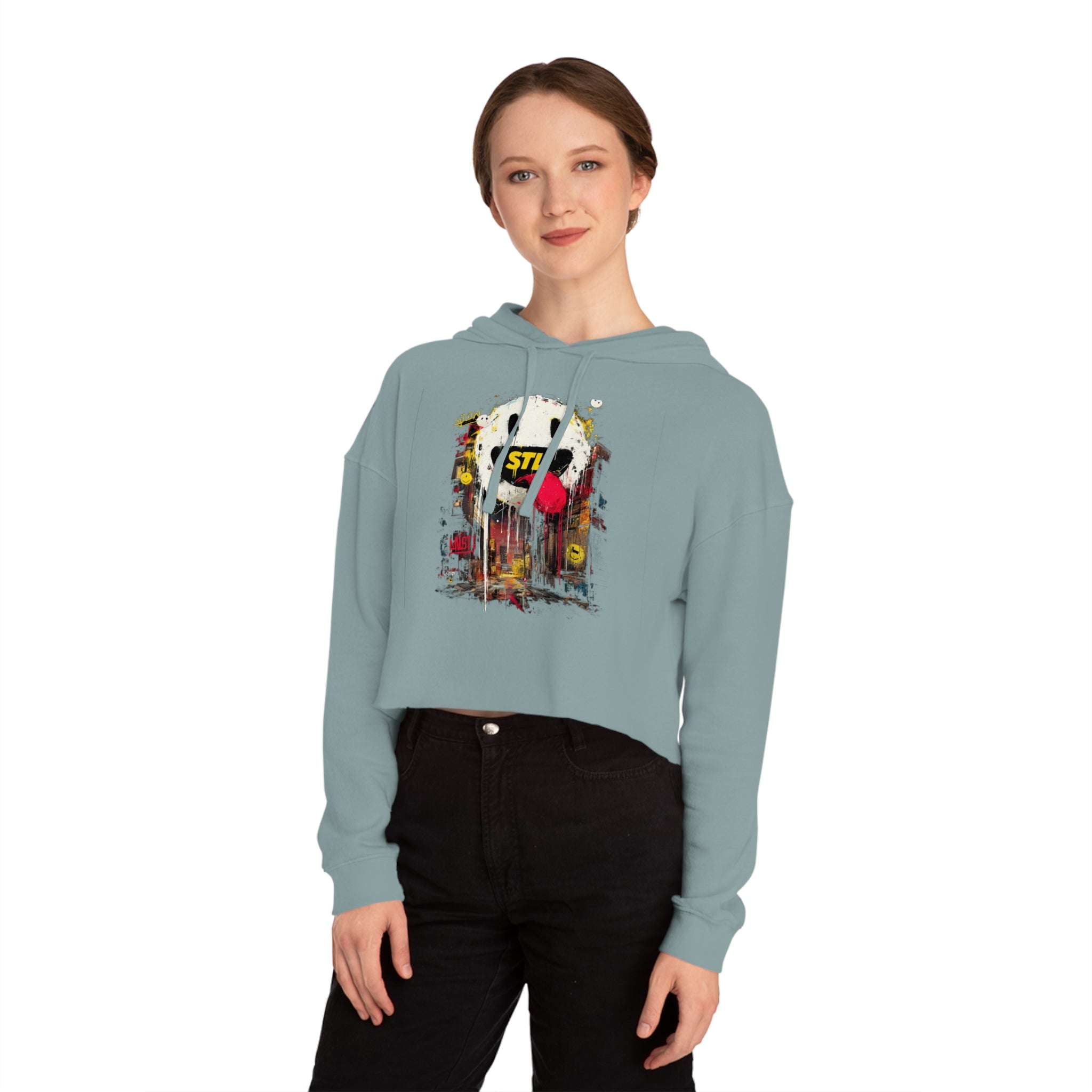 South City Degenerates Cropped Hoodie — St. Louis Neighborhood Pride | White Smile