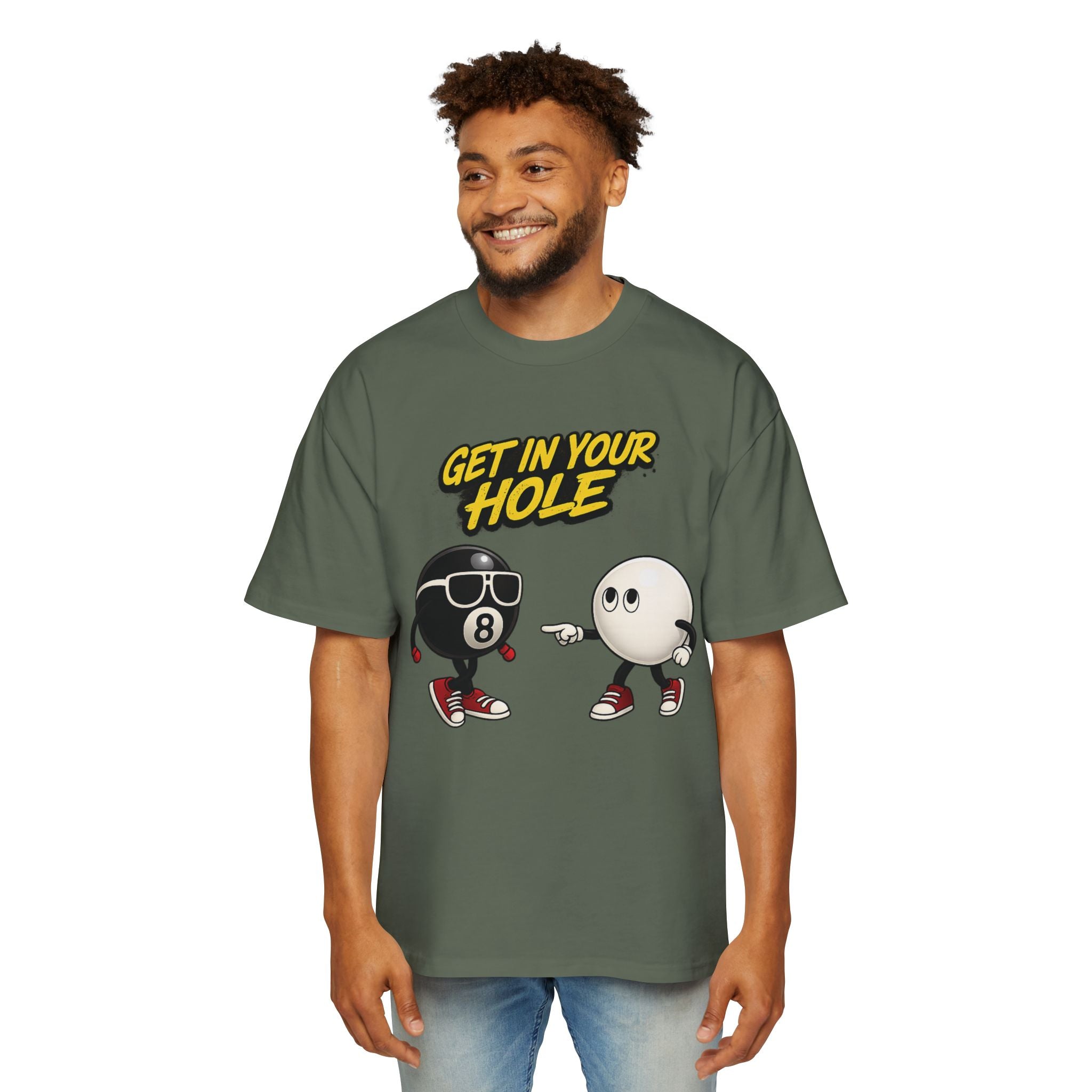 Get In Your Hole Pool Balls Tee — Novelty Billiards Graphic T-Shirt
