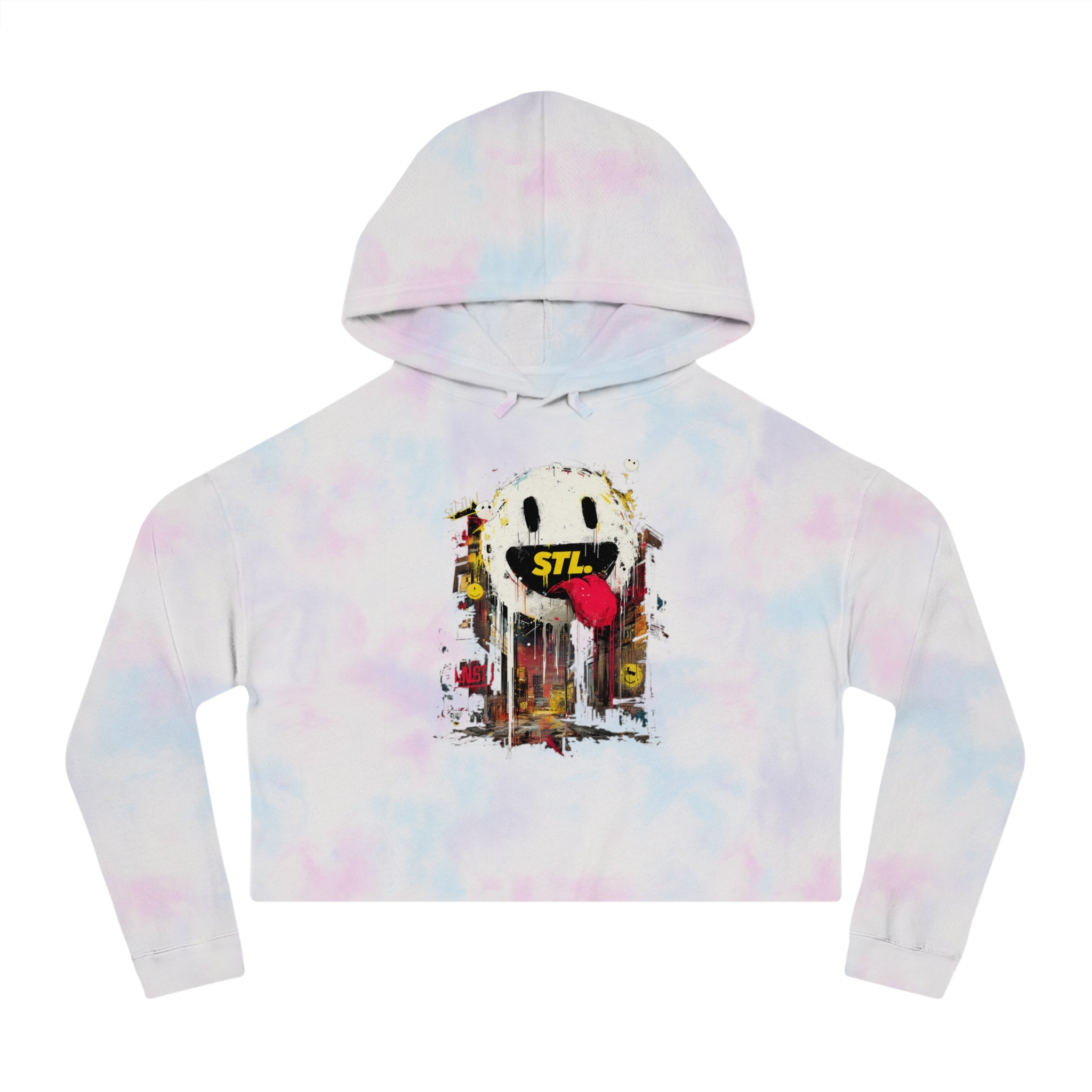 South City Degenerates Cropped Hoodie — St. Louis Neighborhood Pride | White Smile