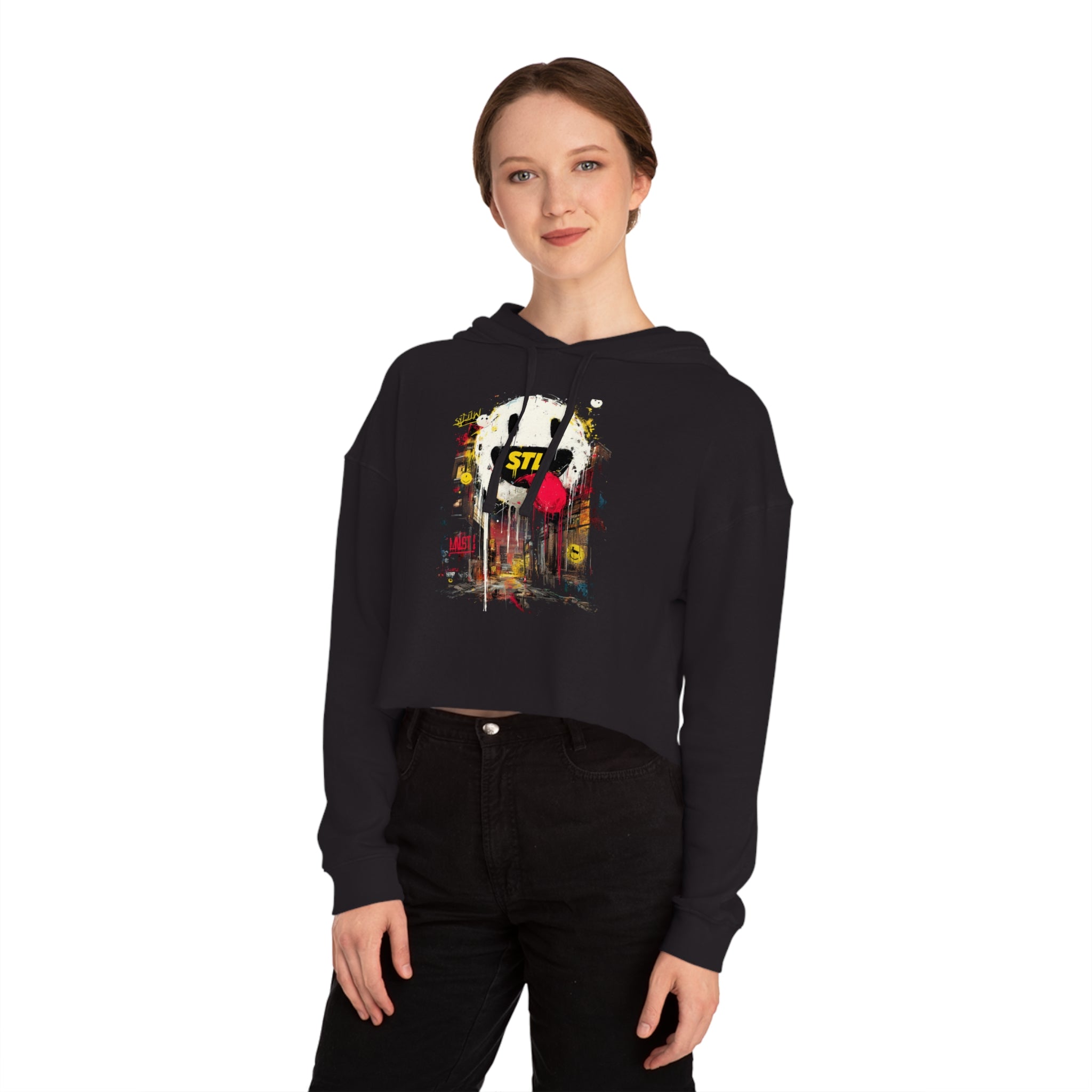 South City Degenerates Cropped Hoodie — St. Louis Neighborhood Pride | White Smile