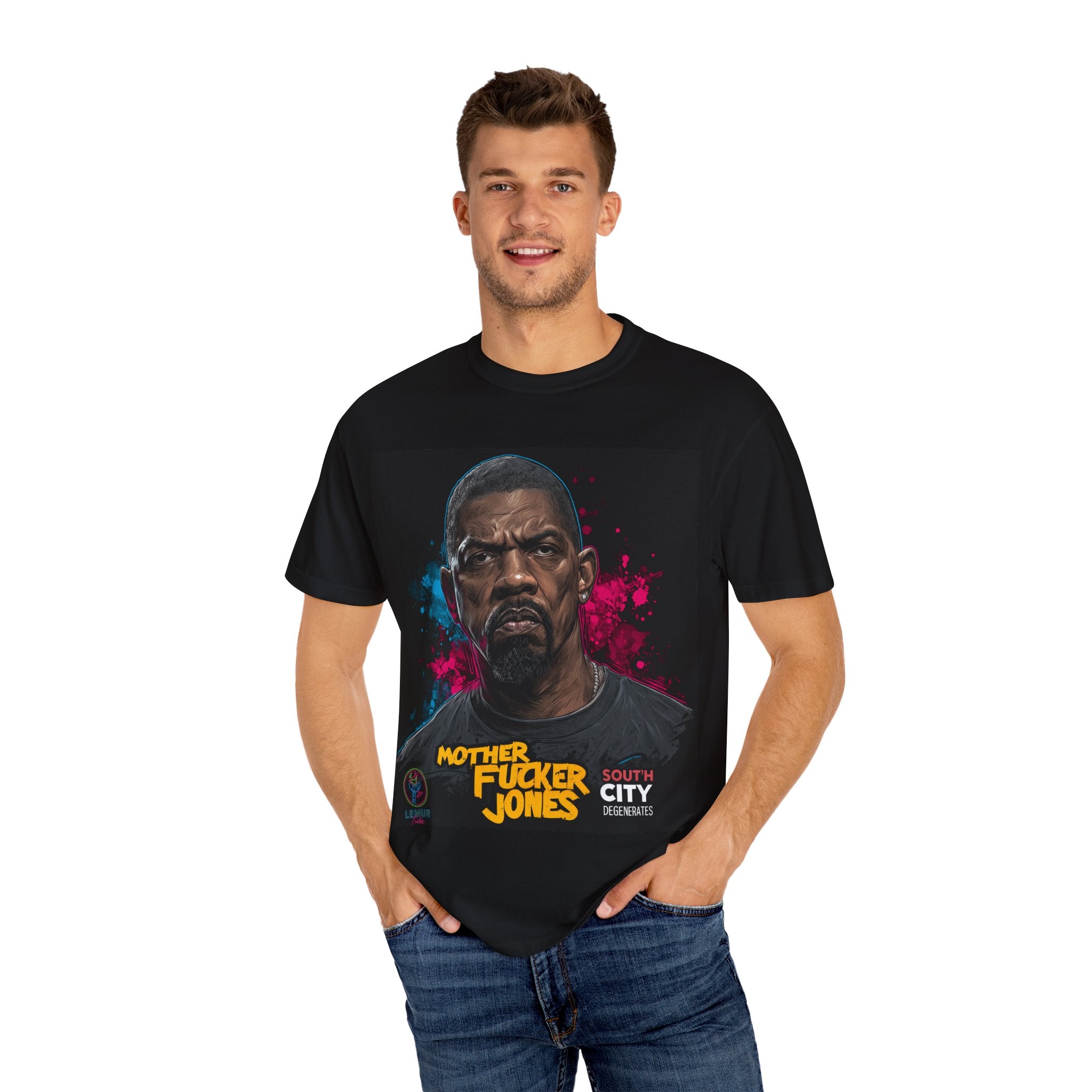 Graphic T-Shirt — 'Mother F***** Jones' Bold Portrait Tee